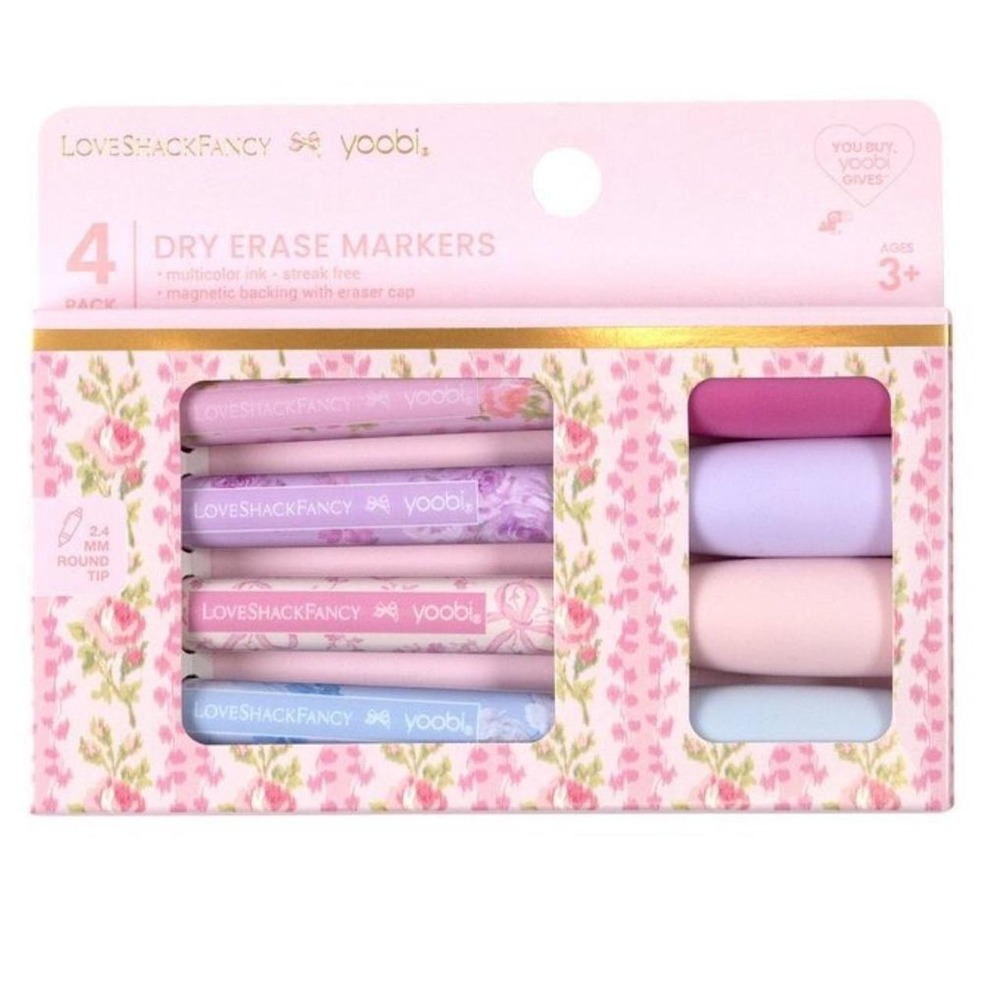 LoveShackFancy x Yoobi dry erase markers in pasteL colors